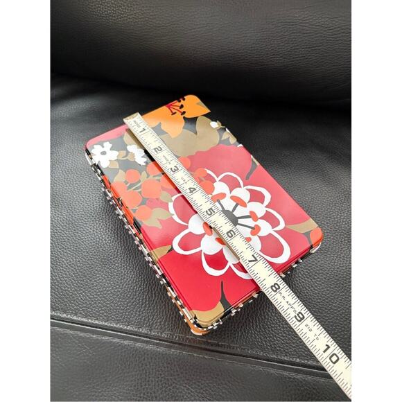 Vera Bradley 2013 Mod Floral Tin Recipe Hinged Box 5x8x3" Houndstooth Interior - Picture 5 of 7